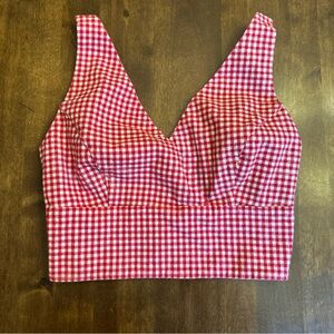 Crop Top Gingham Red White Farm Ranch Farmhouse Sexy Farmgirl Patriotic